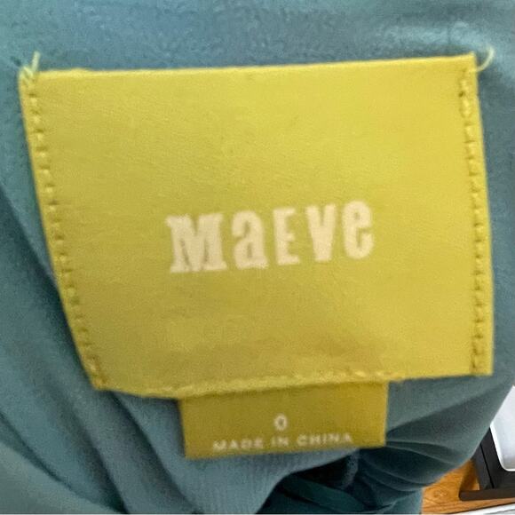 ANTHROPOLOGIE Maeve | aloisia colorful 100% silk watercolor maxi dress size 0 - Picture 6 of 8